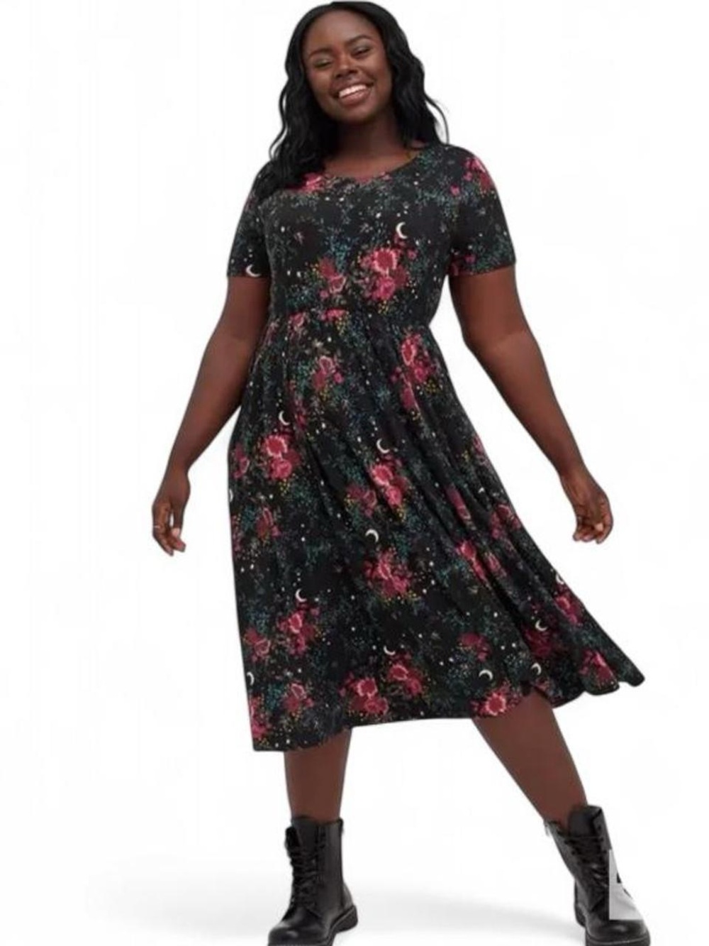 Torrid super soft celestial and floral dress 1x